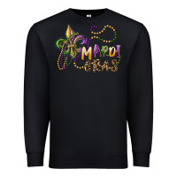 Black mardi gras fleur de lis and beads Premium Sweatshirt - RanaPortraitStore