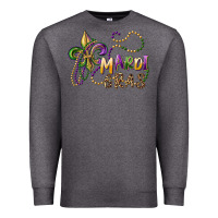 Charcoal Heather mardi gras fleur de lis and beads Premium Sweatshirt - RanaPortraitStore