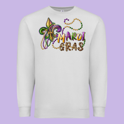 Mardi Gras Fleur De Lis And Beads Premium Sweatshirt Designed By Ranaportraitstore