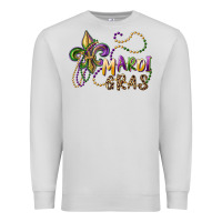 Dove Grey mardi gras fleur de lis and beads Premium Sweatshirt - RanaPortraitStore
