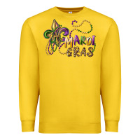 Lemon mardi gras fleur de lis and beads Premium Sweatshirt - RanaPortraitStore
