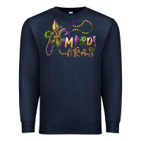 Navy mardi gras fleur de lis and beads Premium Sweatshirt - RanaPortraitStore