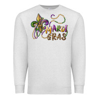 Oatmeal Heather mardi gras fleur de lis and beads Premium Sweatshirt - RanaPortraitStore