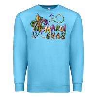 Ocean Blue mardi gras fleur de lis and beads Premium Sweatshirt - RanaPortraitStore