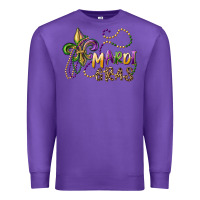 Purple mardi gras fleur de lis and beads Premium Sweatshirt - RanaPortraitStore