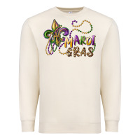 Sandshell mardi gras fleur de lis and beads Premium Sweatshirt - RanaPortraitStore
