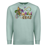 Seafoam mardi gras fleur de lis and beads Premium Sweatshirt - RanaPortraitStore