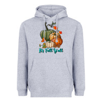 Heather Grey Happy Fall Y'all Pumpkins Heavyweight Hoodie - RanaPortraitStore