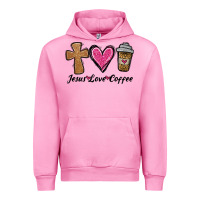 Fuchsia Pink jesus love coffee Urban Hoodie - Jasminsmagicworld