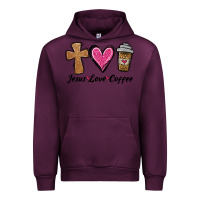 Mauve Wine jesus love coffee Urban Hoodie - Jasminsmagicworld