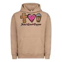 Pigment Burro jesus love coffee Urban Hoodie - Jasminsmagicworld