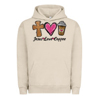 Pigment French Oak jesus love coffee Urban Hoodie - Jasminsmagicworld