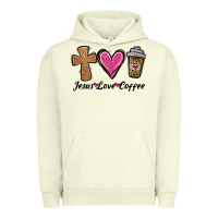Pigment Pistachio jesus love coffee Urban Hoodie - Jasminsmagicworld