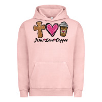 Pigment Salmon jesus love coffee Urban Hoodie - Jasminsmagicworld
