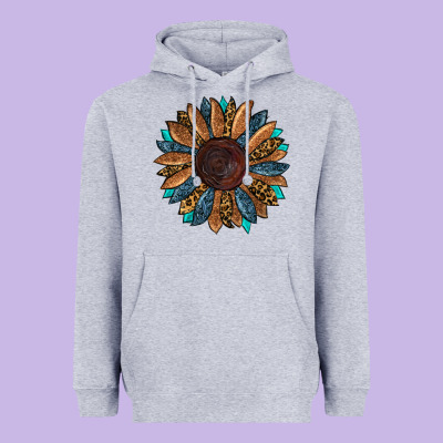 Heavyweight Hoodie Fall Tooled Leather Sunflower