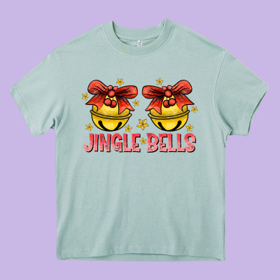 Jingle Bells Heavy Core Tee Designed By Cowhidedigitalart
