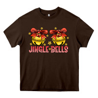 Chocolate Brown Jingle Bells Heavy Core Tee - CowhideDigitalArt