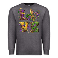 Charcoal Heather love fleur de lis Premium Sweatshirt - RanaPortraitStore