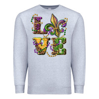 Heather Grey love fleur de lis Premium Sweatshirt - RanaPortraitStore