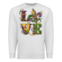 Oatmeal Heather love fleur de lis Premium Sweatshirt - RanaPortraitStore