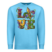 Ocean Blue love fleur de lis Premium Sweatshirt - RanaPortraitStore