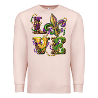 Pale Pink love fleur de lis Premium Sweatshirt - RanaPortraitStore