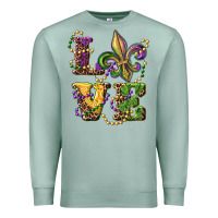 Seafoam love fleur de lis Premium Sweatshirt - RanaPortraitStore