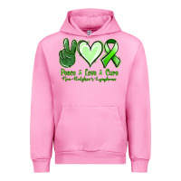 Fuchsia Pink peace love cure non hodgkin's lymphoma Urban Hoodie - Jasminsmagicworld