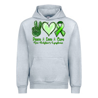 Heather Grey peace love cure non hodgkin's lymphoma Urban Hoodie - Jasminsmagicworld