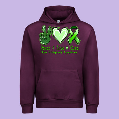 Peace Love Cure Non Hodgkin's Lymphoma Urban Hoodie Designed By Jasminsmagicworld