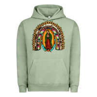 Pigment Oil Green our lady of Guadalupe rainbow Urban Hoodie - JahusDesignShop