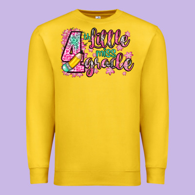 Little Miss 4th Grade Premium Sweatshirt Designed By Zillion Design Studio