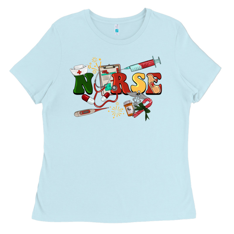 Christmas Nurse Ladies Tee by BarkalooDesign | Teevron