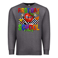 Charcoal Heather first day of school vibes Premium Sweatshirt - texasbilliewilder