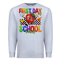 Heather Grey first day of school vibes Premium Sweatshirt - texasbilliewilder