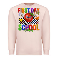 Pale Pink first day of school vibes Premium Sweatshirt - texasbilliewilder