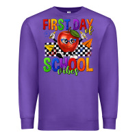 Purple first day of school vibes Premium Sweatshirt - texasbilliewilder