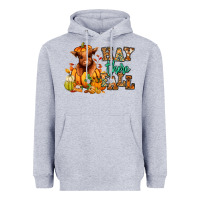 Heather Grey Hay there Fall pumpkin heifer Heavyweight Hoodie - RanaPortraitStore