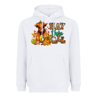 White Hay there Fall pumpkin heifer Heavyweight Hoodie - RanaPortraitStore