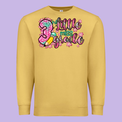 Little Miss 3rd Grade Premium Sweatshirt Designed By Zillion Design Studio