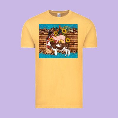 Western Farm Cow Pig Rooster Chick Farm Chicken Barn Vintage Tee Designed By Artiststas