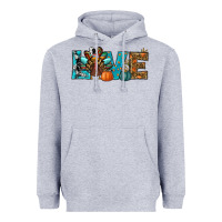 Heather Grey Love Thanksgivings Turkey Heavyweight Hoodie - RanaPortraitStore