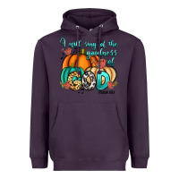 Plum I will sing of the goodness of God Psalm 89:1 Heavyweight Hoodie - RanaPortraitStore