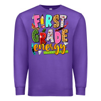 Purple first grade energy Premium Sweatshirt - texasbilliewilder