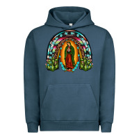 Pigment Midnight Navy our lady of guadalupe rainbow Urban Hoodie - JahusDesignShop