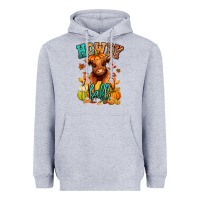 Heather Grey Hay there Fall pumpkin heifer Heavyweight Hoodie - RanaPortraitStore