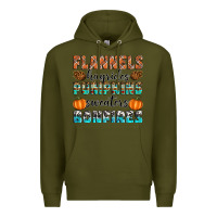 Army Green Flannels Hayrides Pumpkins Sweaters Bonfires Premium Hoodie - Artiststas