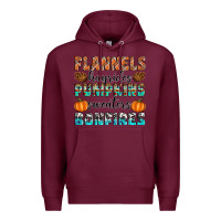 Burgundy Flannels Hayrides Pumpkins Sweaters Bonfires Premium Hoodie - Artiststas