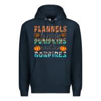 Navy Flannels Hayrides Pumpkins Sweaters Bonfires Premium Hoodie - Artiststas