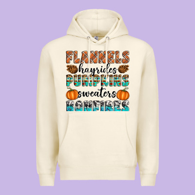 Flannels Hayrides Pumpkins Sweaters Bonfires Premium Hoodie Designed By Artiststas